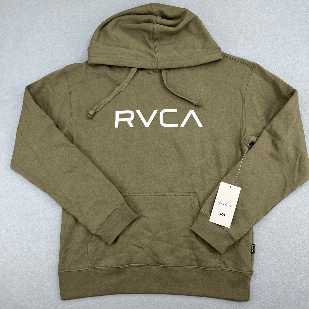 RVCA Big RVCA Hoodie Sweatshirt Olive‎ Green Logo Womens Small NEW NWT